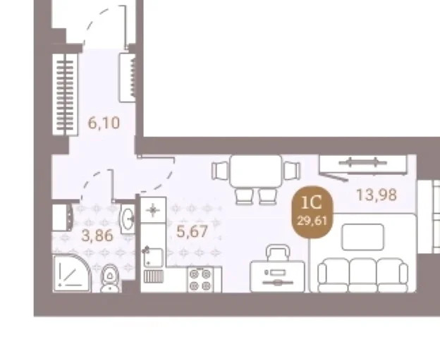 Продается квартира, 29.61 м - Фото 5
