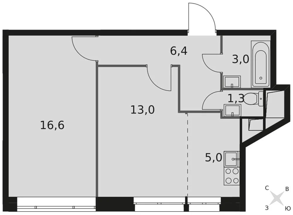 Продам 2-комн. квартиру 45.3 кв.м. - Фото 3