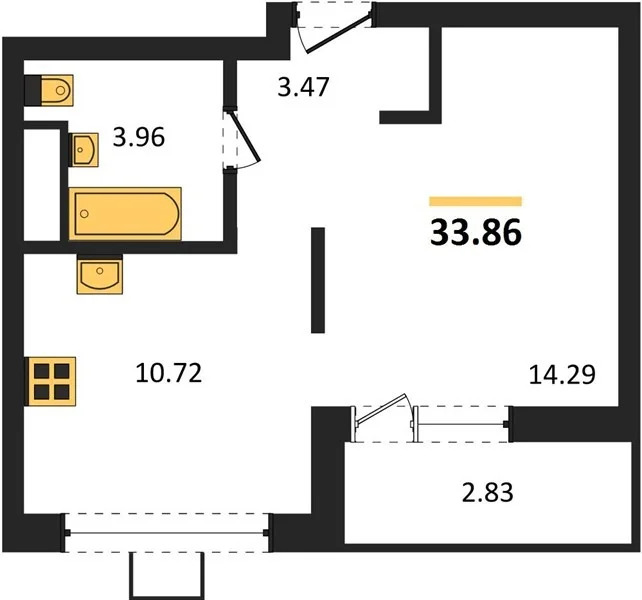 Продается квартира, 33.86 м - Фото 0