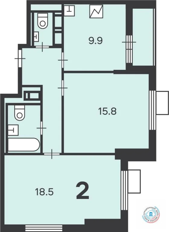 Продается квартира, 57 м - Фото 7