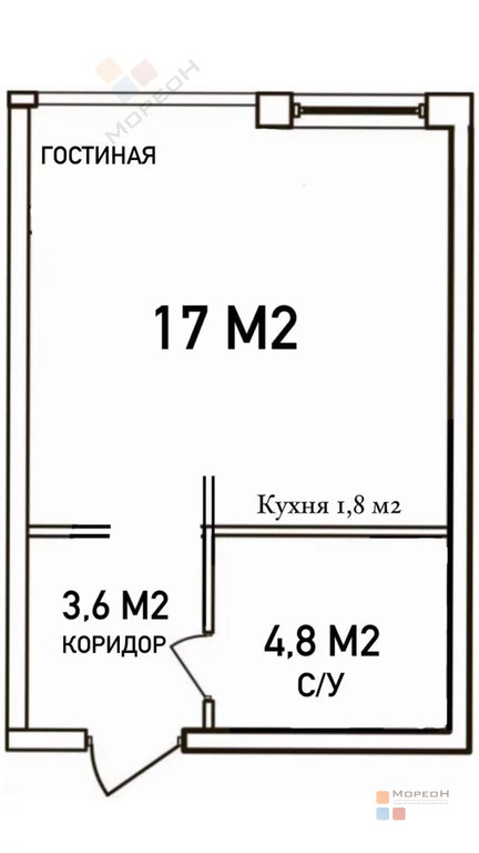 1-я квартира, 25.50 кв.м, 11/16 этаж, Западный обход, Западный Обход ... - Фото 19