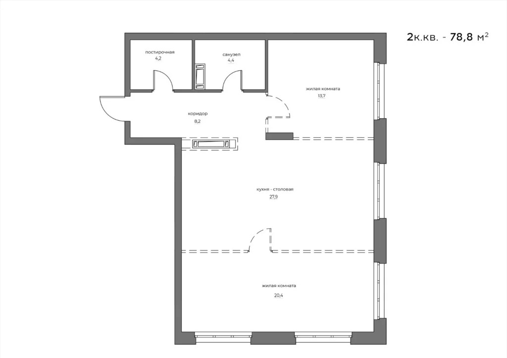 Продается квартира, 78.8 м - Фото 1