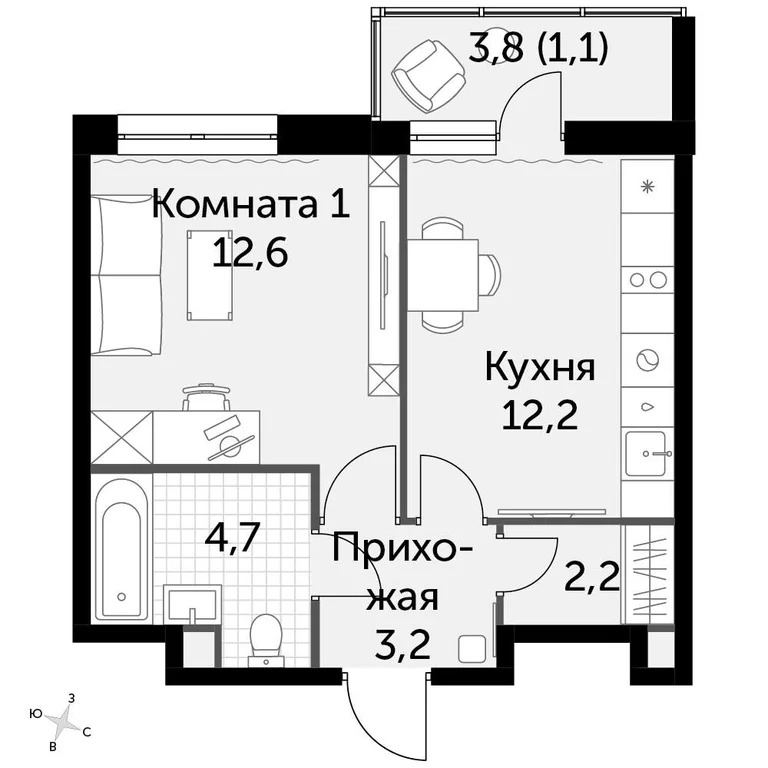 Продам 1-комн. квартиру 36 кв.м. - Фото 2