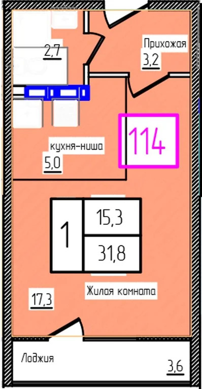 Продам 1-комн. квартиру 31.8 кв.м. - Фото 2