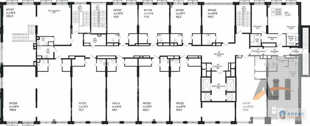 Продажа помещения (ПСН) пл. 41 м2 под , офис, медцентр, магазин, салон ... - Фото 3