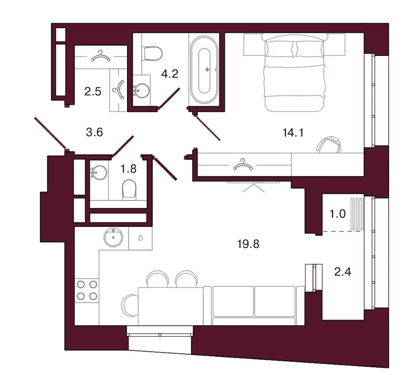 Продается квартира, 49.4 м - Фото 1