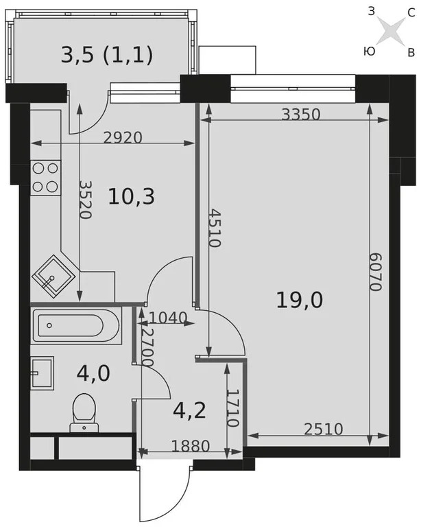 Продам 1-комн. квартиру 38.5 кв.м. - Фото 3