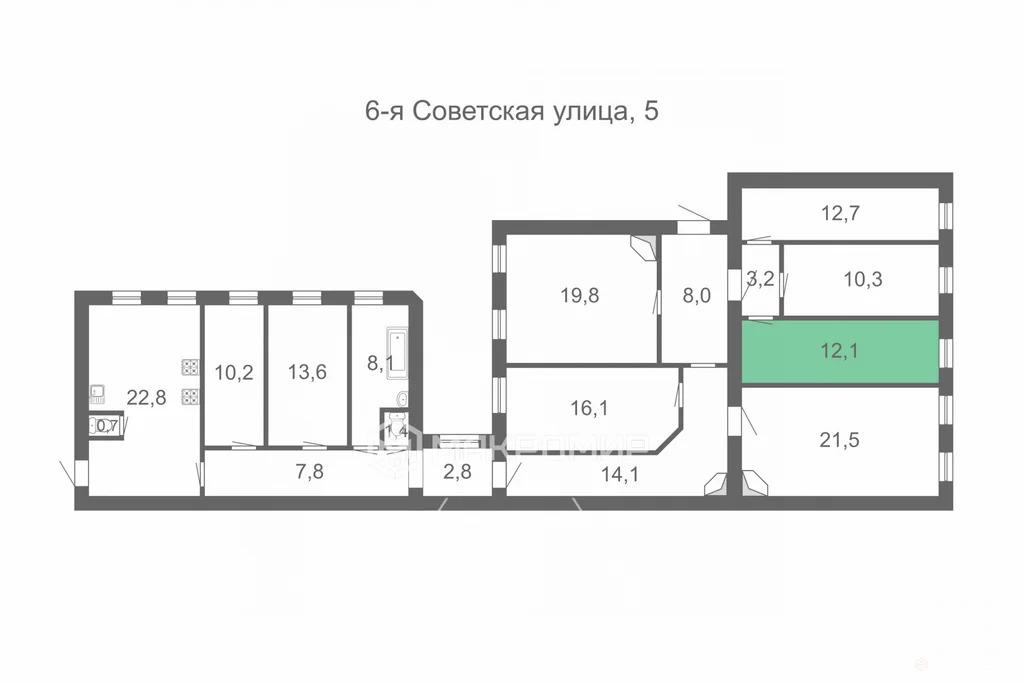 Продажа комнаты, м. Площадь Восстания, 6-я Советская ул. - Фото 17