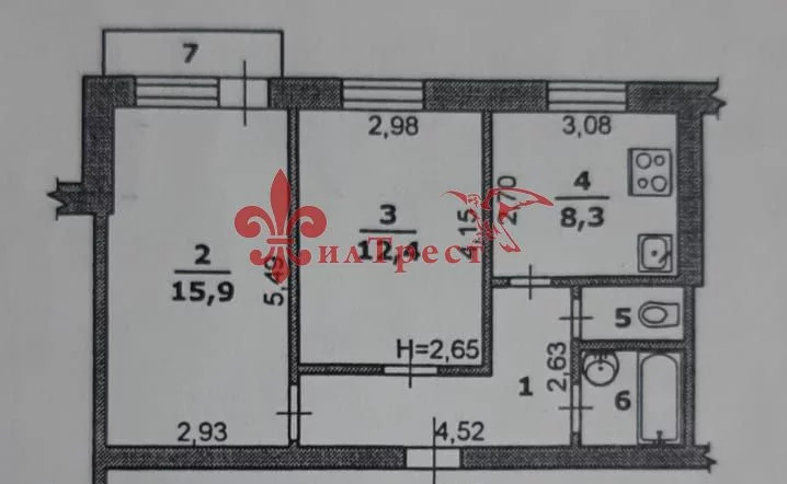 2-к. квартира, 48.4 м, 3/5 эт. - Фото 9