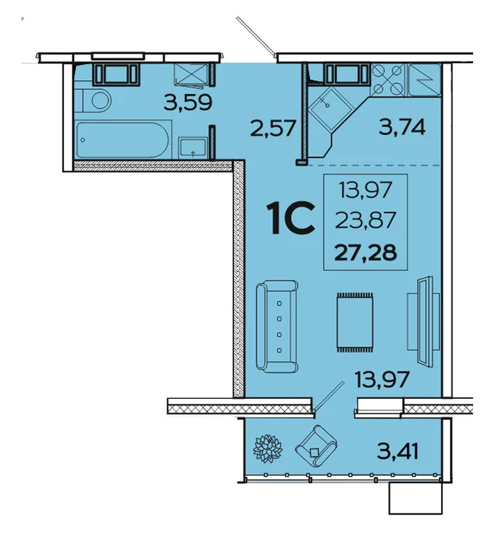 Продается квартира, 27.28 м - Фото 1