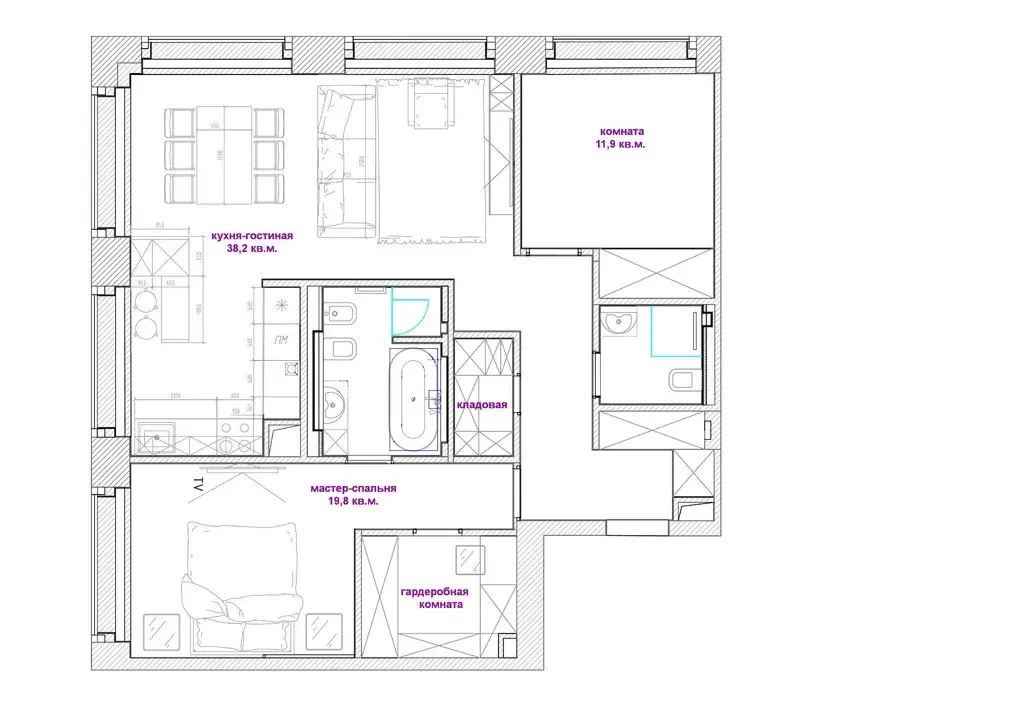 3-комнатная квартира с дизайнерским ремонтом в Prime Park | 89 м2, 14 - Фото 1