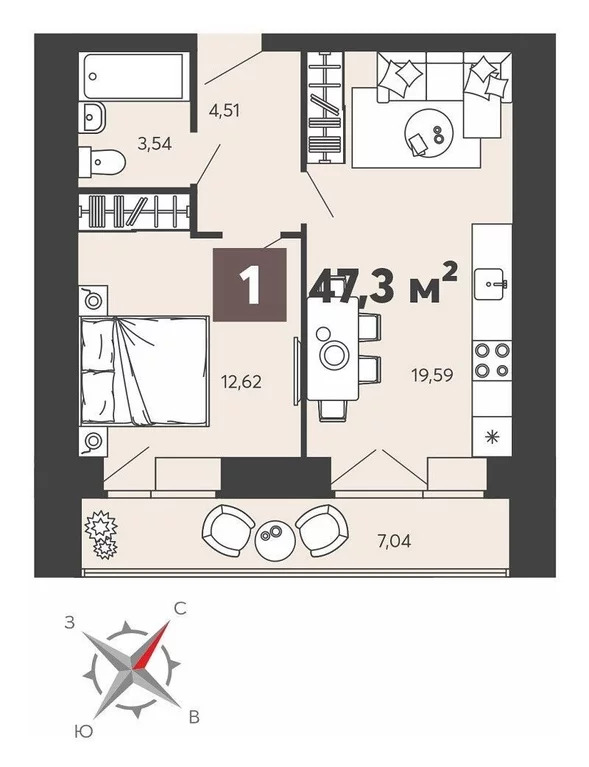 Продается квартира, 49.26 м - Фото 7