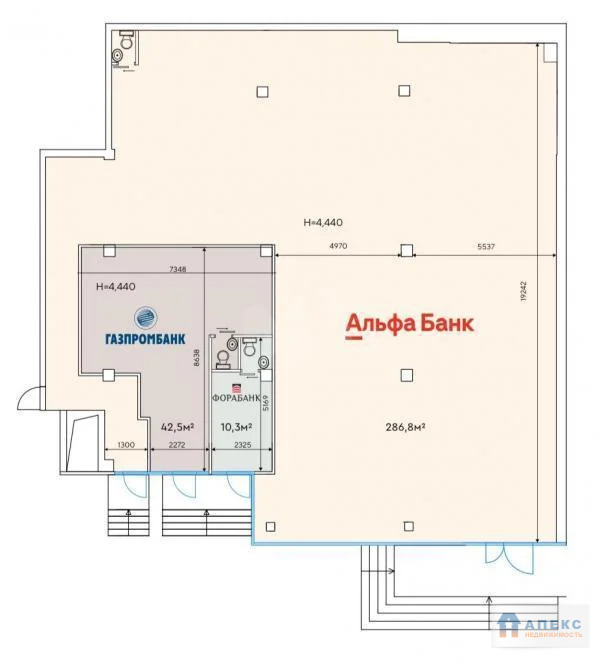 Продажа помещения (ПСН) пл. 289 м2 под банк м. Чертановская в жилом ... - Фото 2