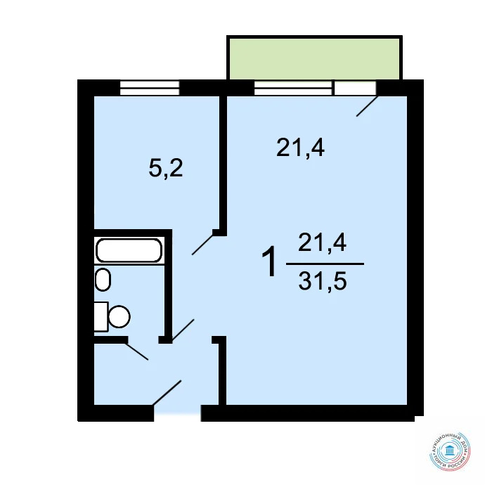 Продается квартира, 31.7 м - Фото 1