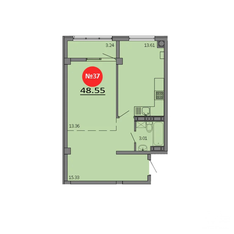 Продажа квартиры в новостройке, Белоглинка, Симферопольский район, ... - Фото 2