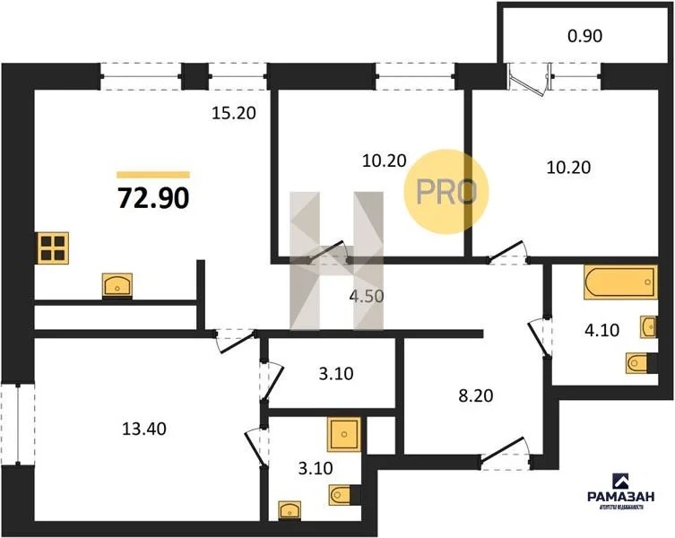 Продажа квартиры в новостройке, Казань, м. Горки, ул. Родины - Фото 1