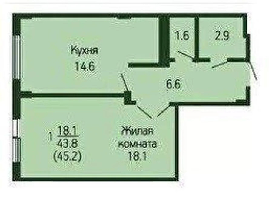 Продается 1-комн. квартира 43.6 кв.м. - Фото 4