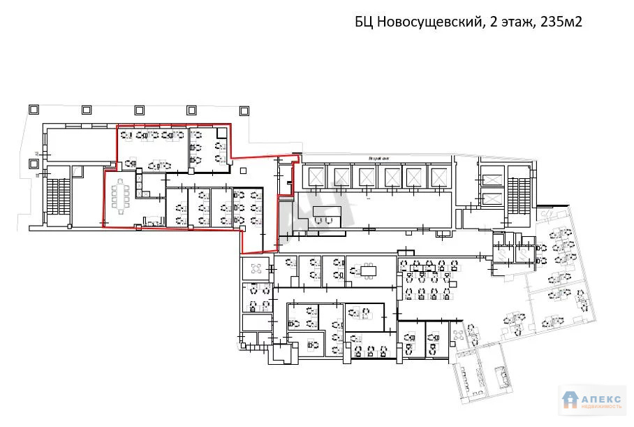 Аренда офиса 235 м2 м. Марьина роща в бизнес-центре класса В в Марьина . - Фото 1