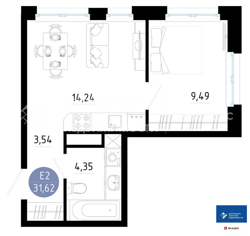 Продажа квартиры, Рязань, посёлок Семчино - Фото 1