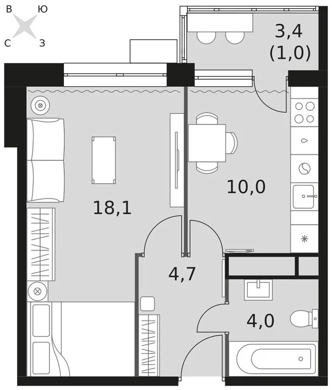 Продам 1-комн. квартиру 37.8 кв.м. - Фото 1