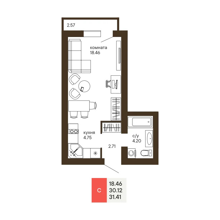 Продается квартира, 31.41 м - Фото 9