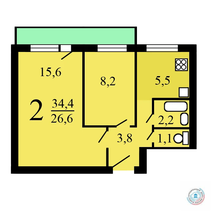 Продается квартира, 35.5 м - Фото 2