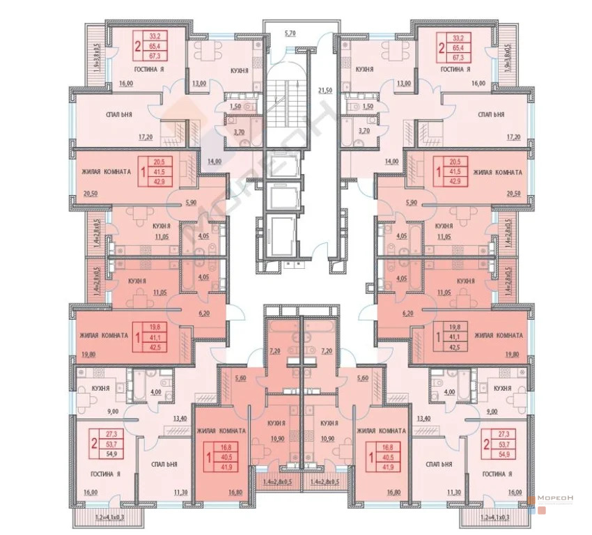 2-я квартира, 55.00 кв.м, 15/25 этаж, ККБ, Героя Сарабеева В.И. ул, ... - Фото 21