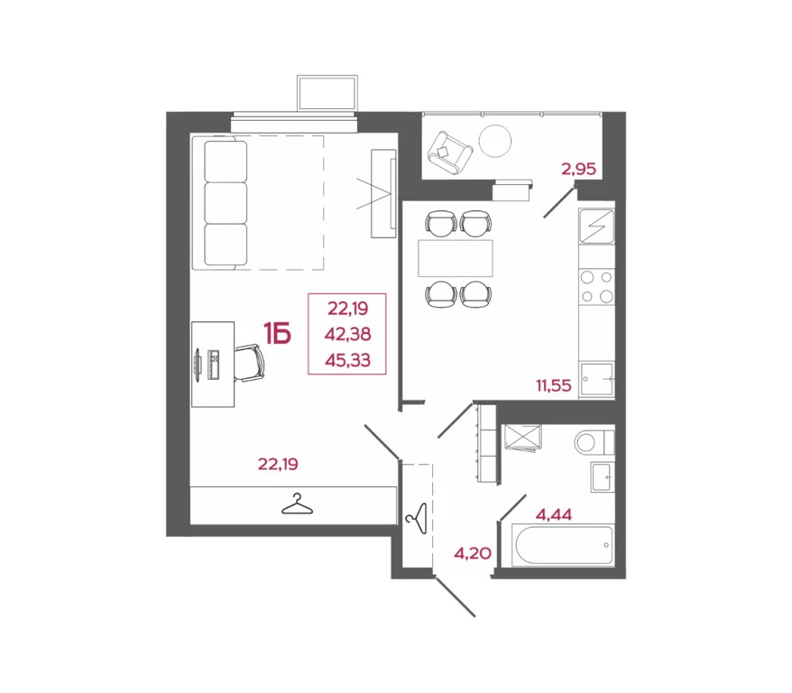 Продается квартира, 45.33 м - Фото 1