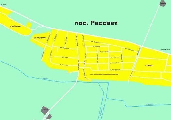 Карта поселок рассвет