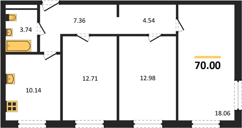 Продается квартира, 70 м - Фото 4
