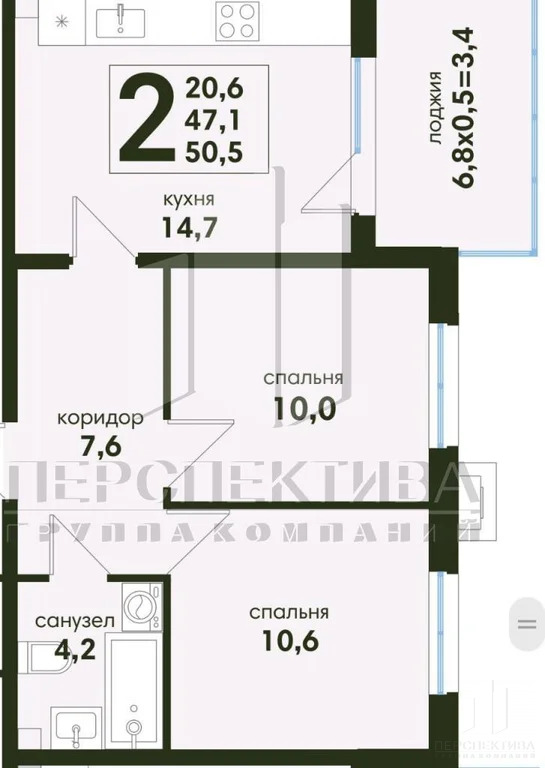 2-комн. кв., 50 м2, 4/4 этаж - Фото 4