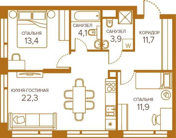 Продам 2-комн. квартиру 67.3 кв.м. - Фото 12