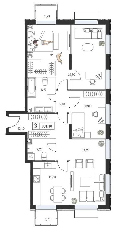 Продам 3-комн. квартиру 101.1 кв.м. - Фото 1