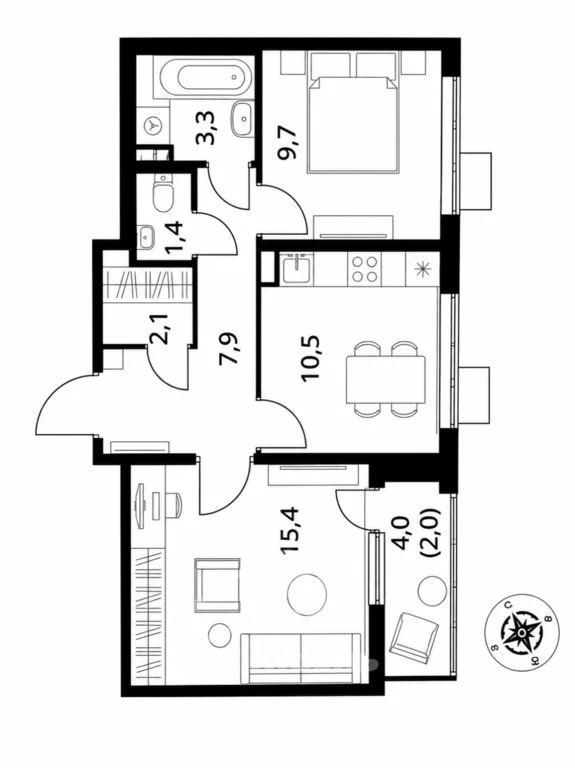Продажа квартиры, Видное, Ленинский район, Старо-Нагорная ул. - Фото 44