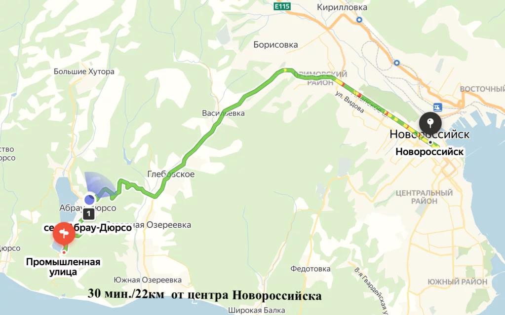 Карта абрау дюрсо с улицами