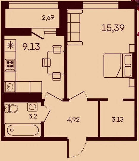 Продается квартира, 38.44 м - Фото 1