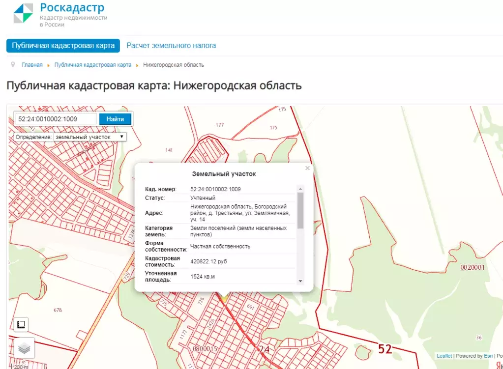 Публичная кадастровая карта богородского района нижегородской области