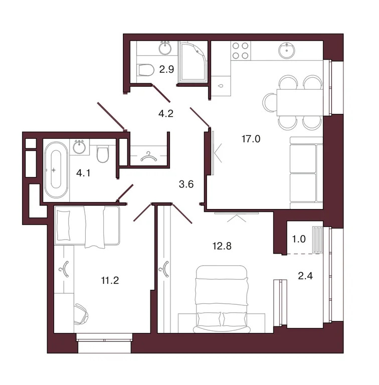 Продается квартира, 59.2 м - Фото 2