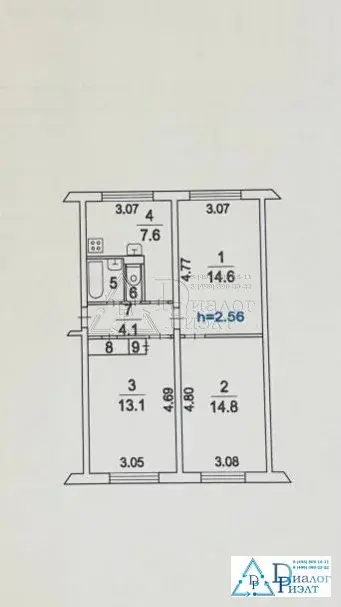 3-комн. кв. 58 м2 в 5 мин. пешком до МЦД-3 Панки - Фото 3