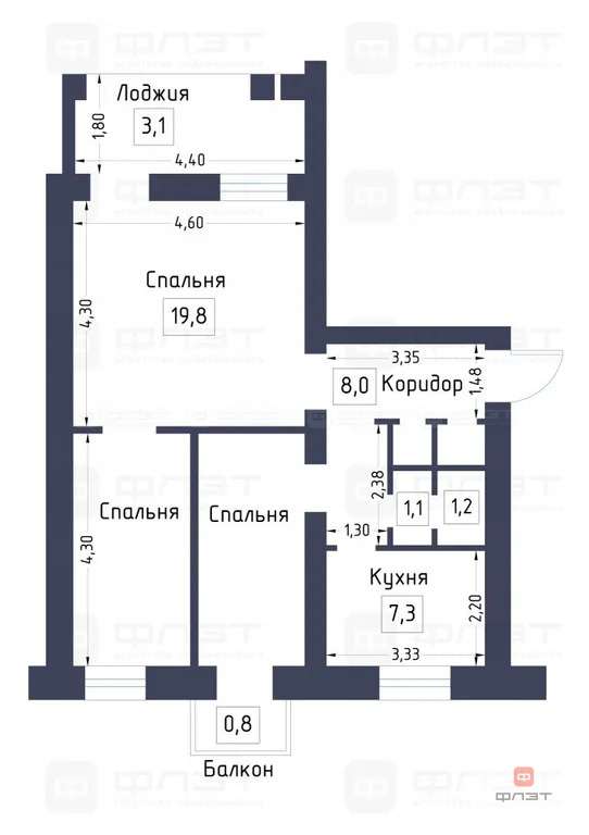 Продажа квартиры, Зеленодольск, Зеленодольский район, ул. Татарстан - Фото 18