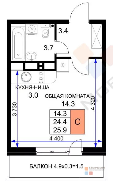 1-я квартира, 25.10 кв.м, 16/16 этаж, Энка, Героя Ростовского ул, ... - Фото 31