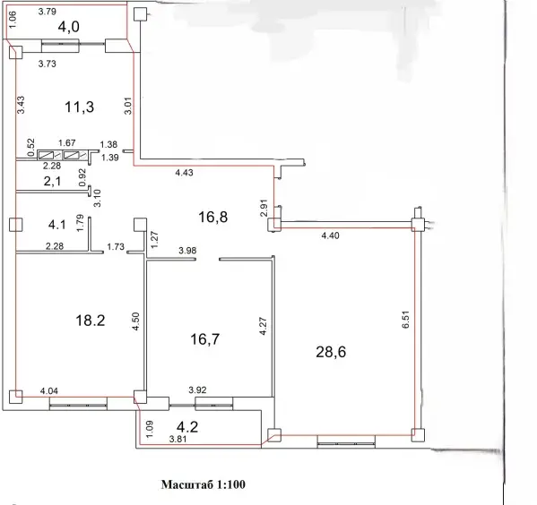 3-к. квартира, 101,9 м2, 1/6 эт. - Фото 20