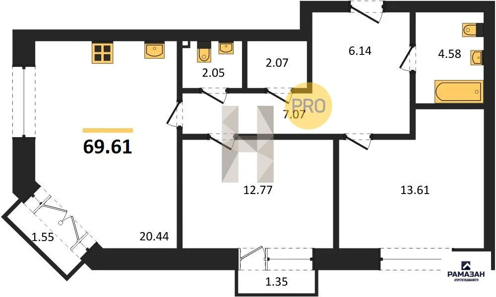 Продажа квартиры в новостройке, Казань, м. Козья слобода, ул. ... - Фото 1