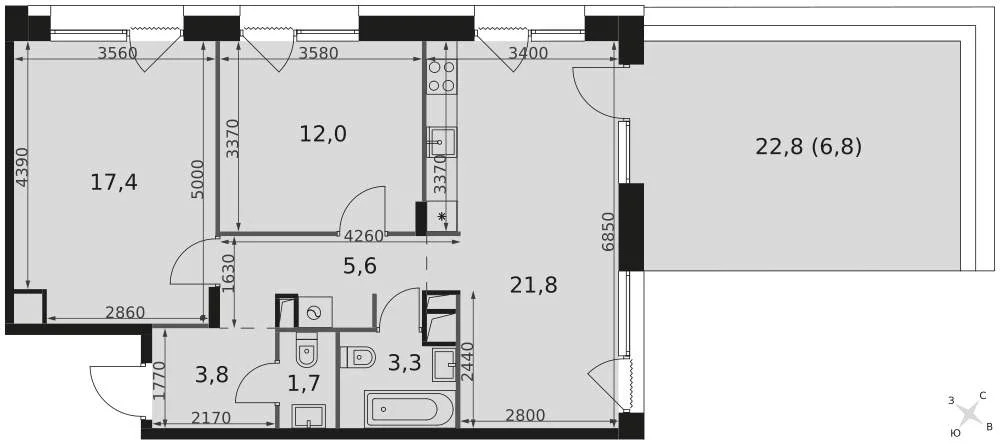 Продам 3-комн. квартиру 72.8 кв.м. - Фото 1