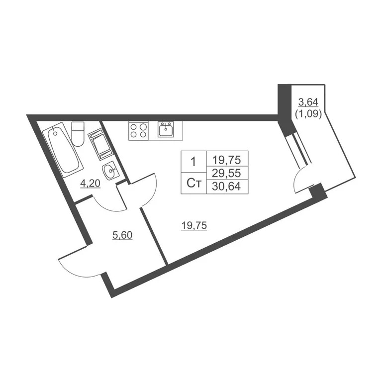 Продается студия 29.4 кв.м. - Фото 1