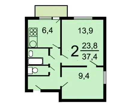 Парковая 3, 38,5 кв.м. - Фото 18