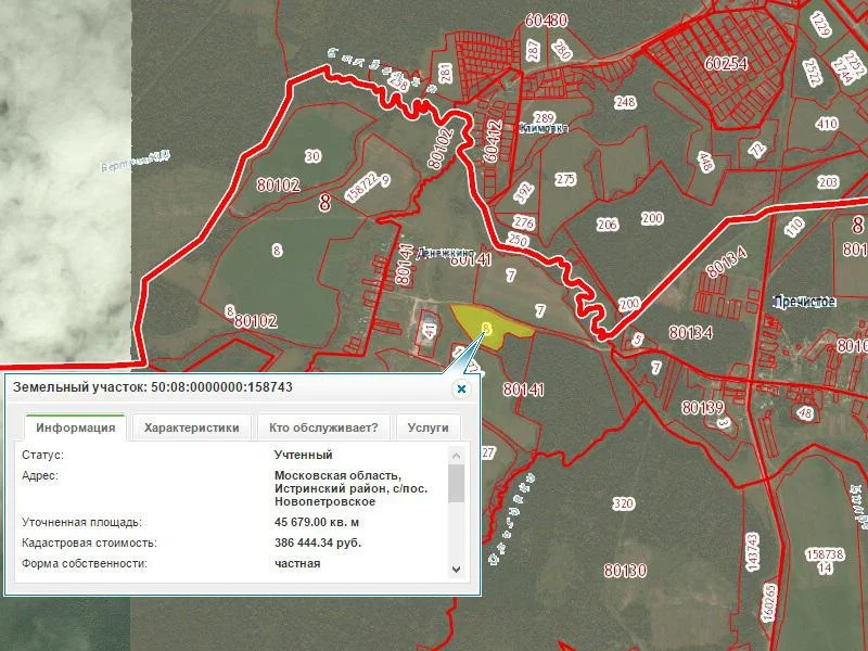 Кадастровая карта истринский район