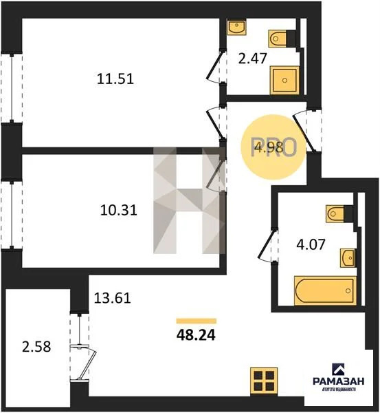 Продажа квартиры в новостройке, Казань, м. Козья слобода, ул. ... - Фото 1