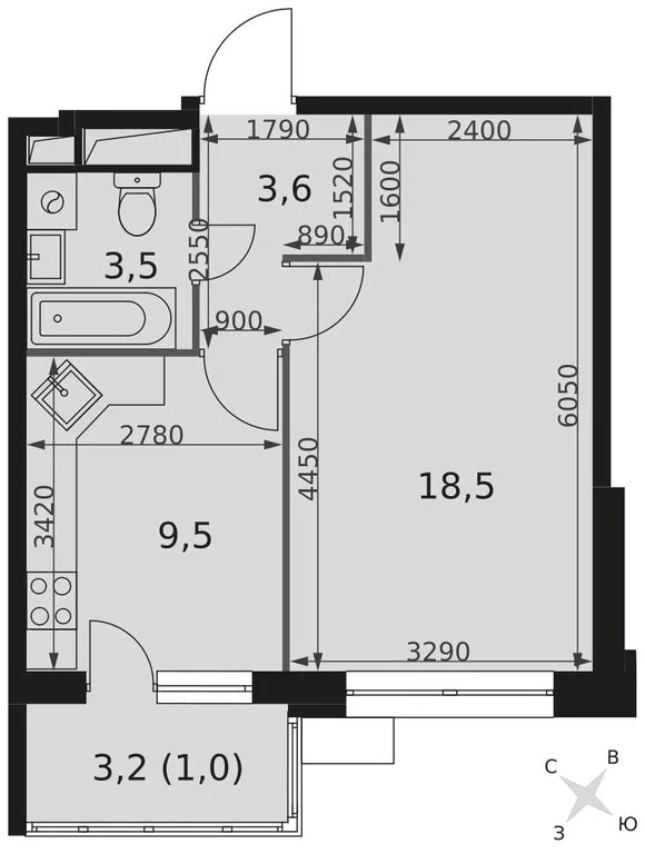 Продам 1-комн. квартиру 36.1 кв.м. - Фото 3