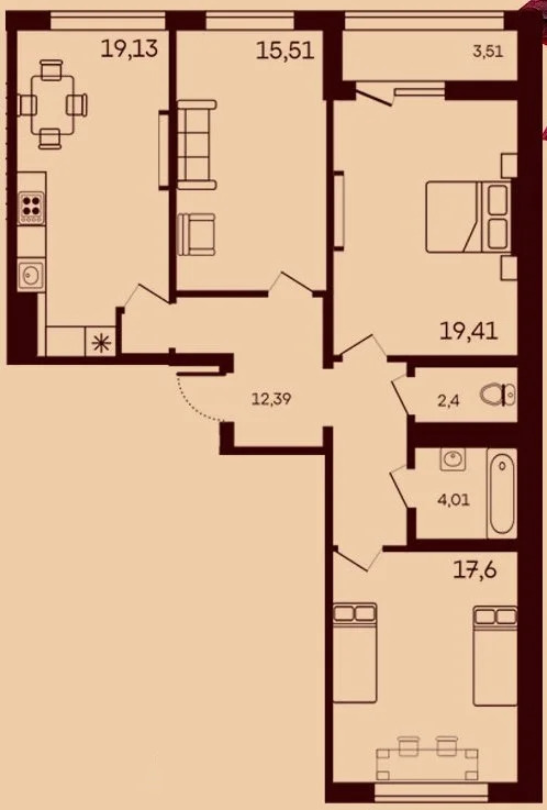 Продается квартира, 93.96 м - Фото 2